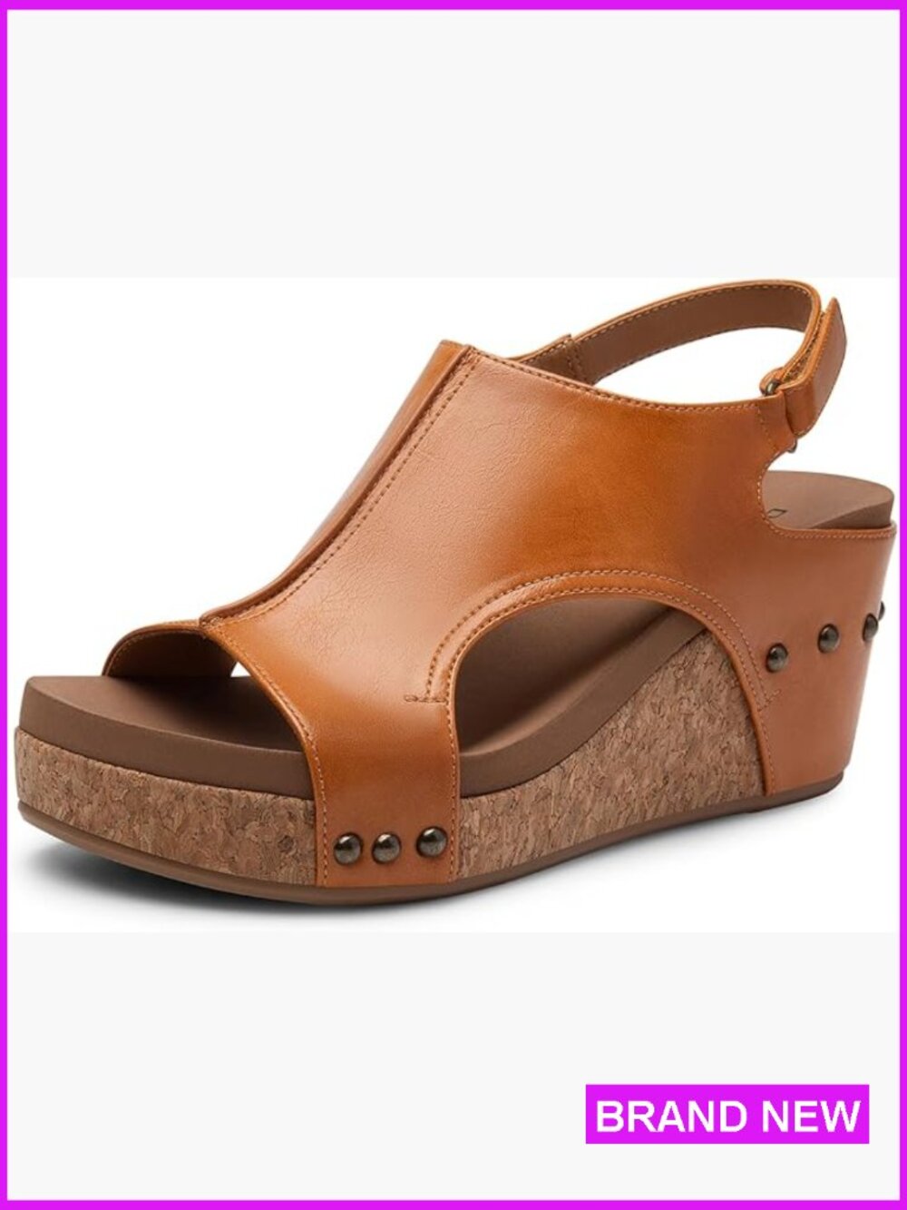 Women's Platform Wedge Sandals Peep Toe Slingback Comfortable Summer